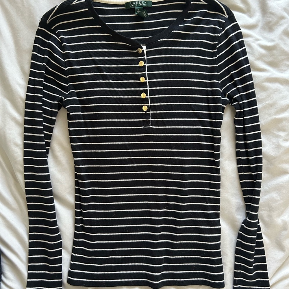Ralph Lauren Black and White Fitted Shirt